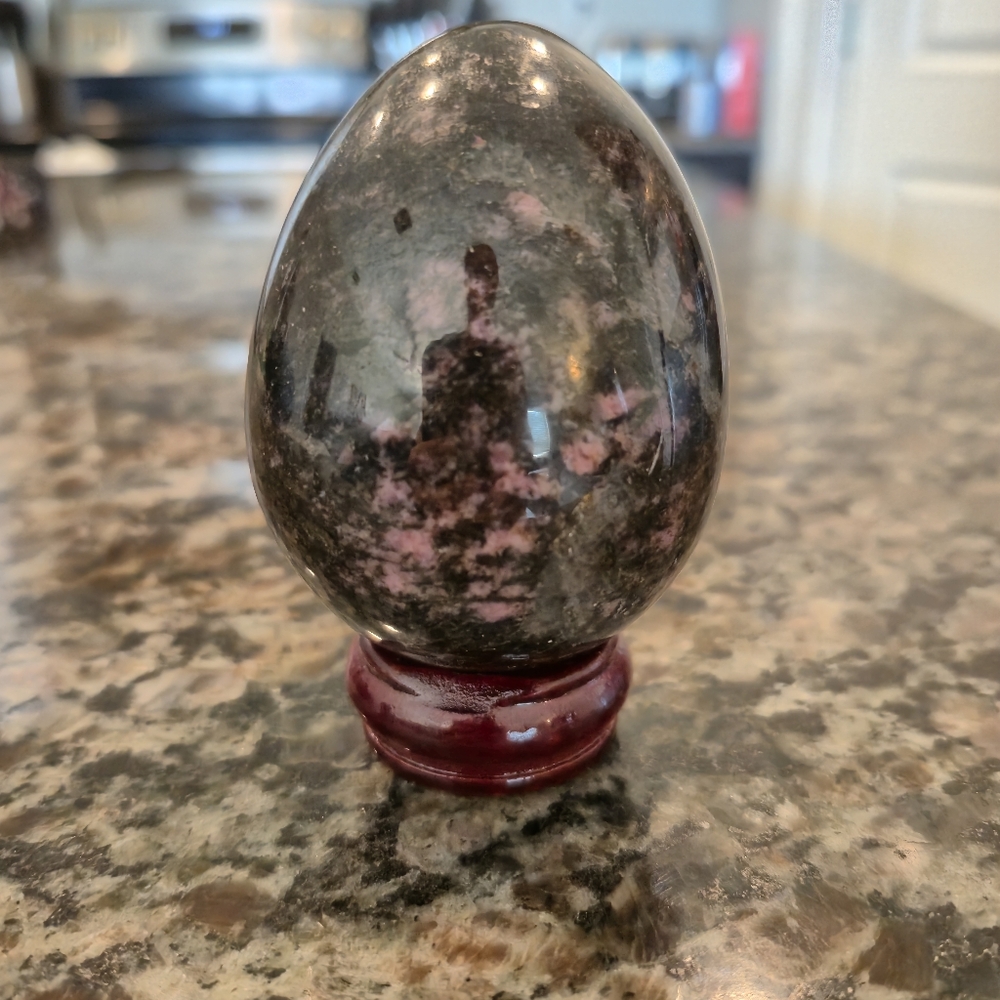 Natural Rhodonite Crystal Egg #2 New - Picture 1 of 7